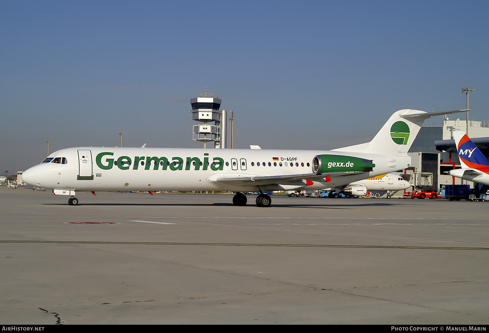 Aircraft Photo of D-AGPF | Fokker 100 (F28-0100) | Germania | AirHistory.net #599489
