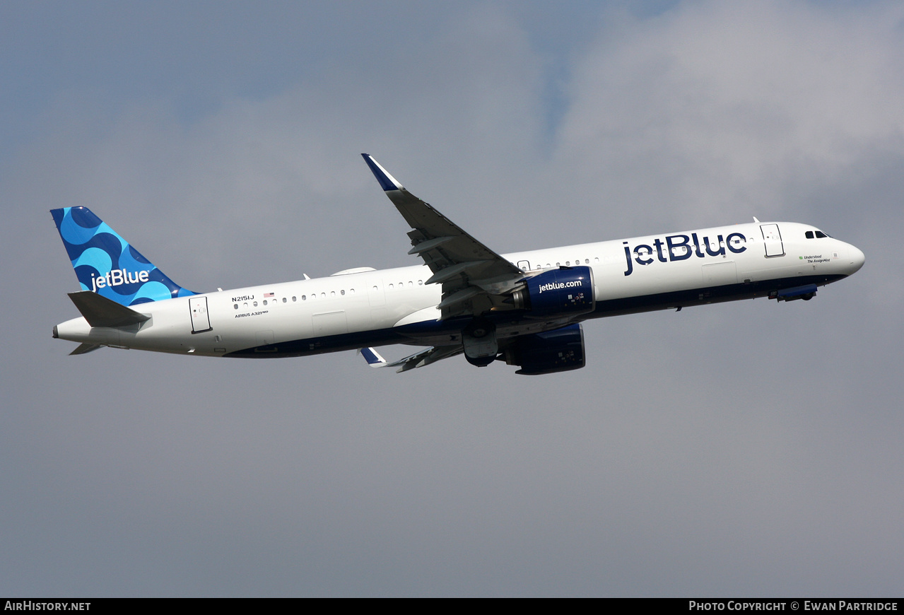 Aircraft Photo of N2151J | Airbus A321-271NX | JetBlue Airways | AirHistory.net #599784