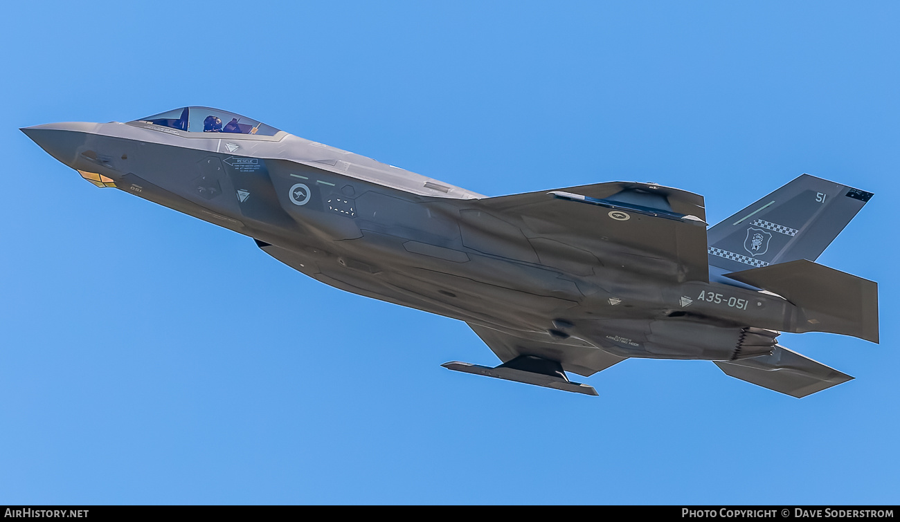 Aircraft Photo of A35-051 | Lockheed Martin F-35A Lightning II | Australia - Air Force | AirHistory.net #600328