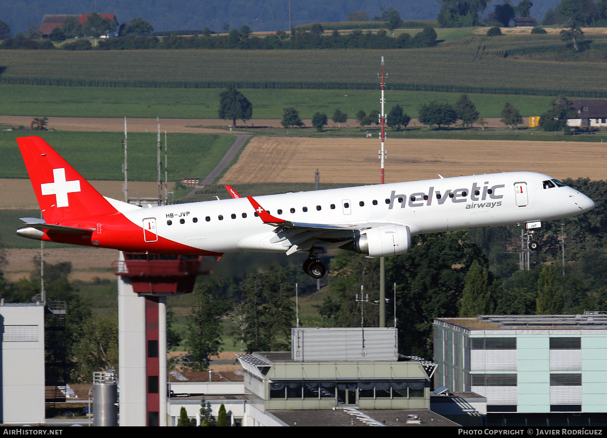 Aircraft Photo of HB-JVP | Embraer 190LR (ERJ-190-100LR) | Helvetic Airways | AirHistory.net #600424
