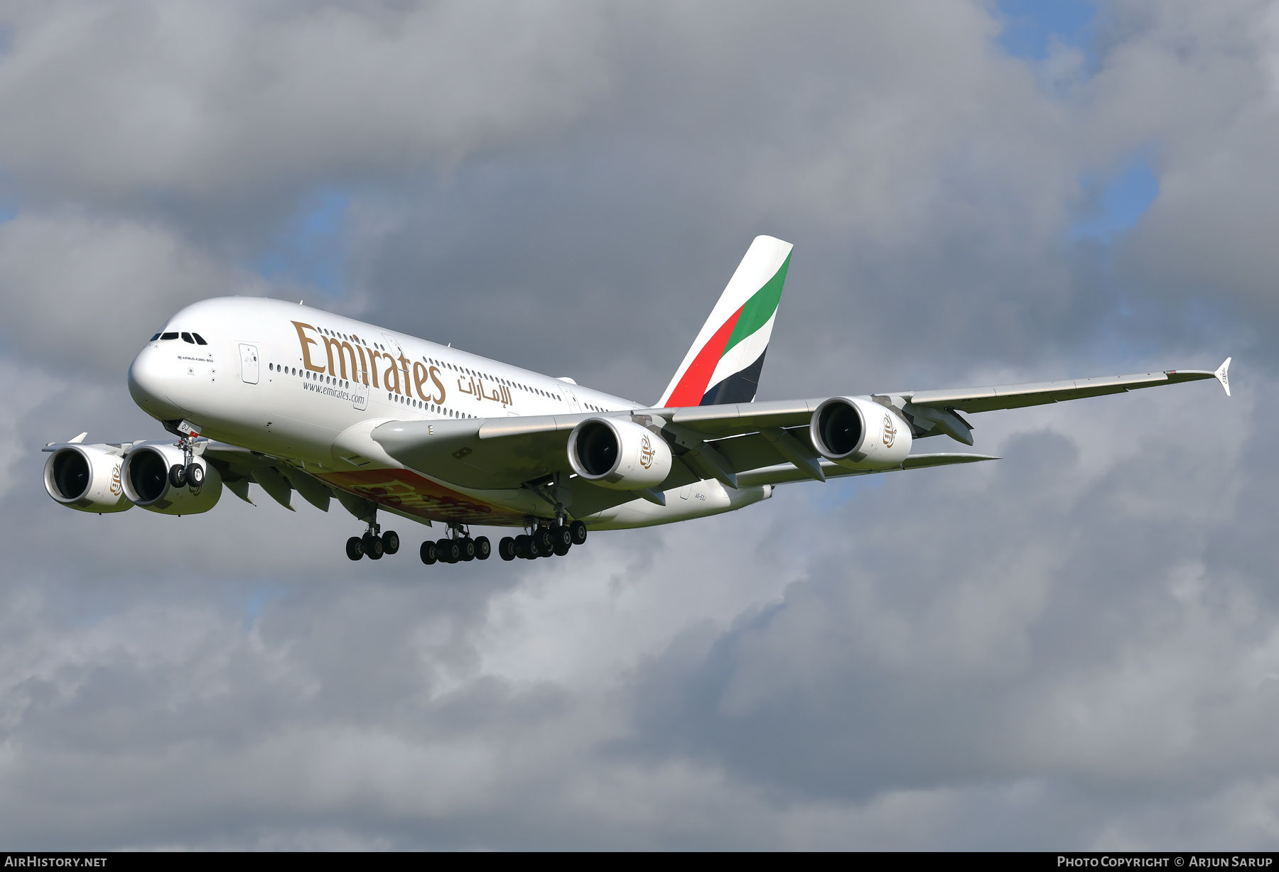 Aircraft Photo of A6-EOJ | Airbus A380-861 | Emirates | AirHistory.net #600560