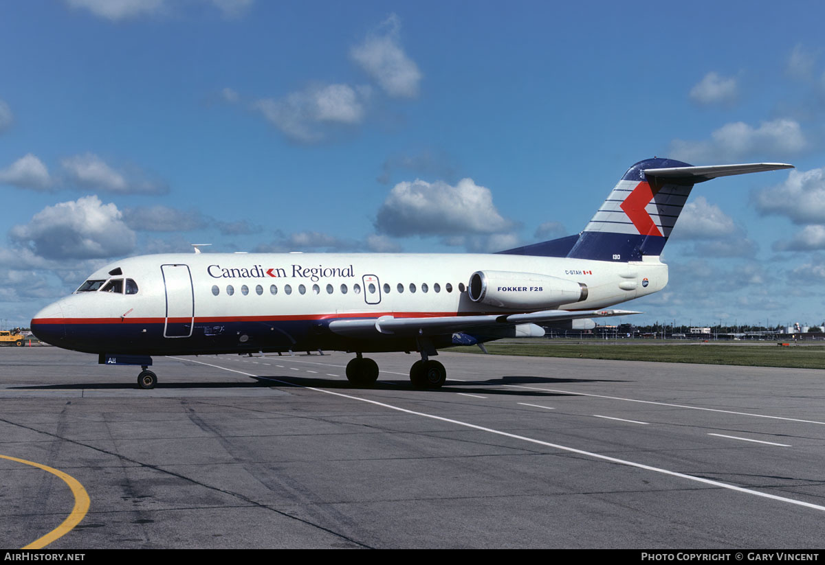 Aircraft Photo of C-GTAH | Fokker F28-1000 Fellowship | Canadian Regional Airlines | AirHistory.net #600997