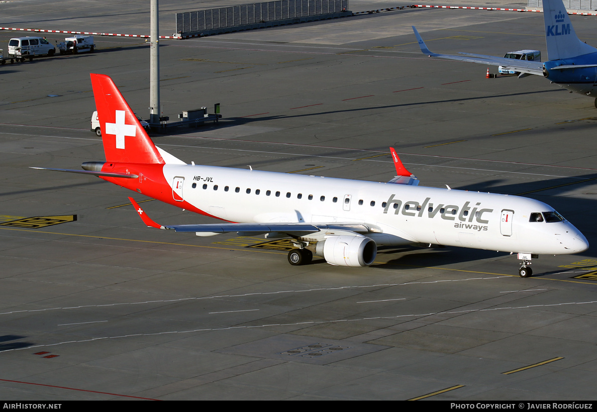 Aircraft Photo of HB-JVL | Embraer 190LR (ERJ-190-100LR) | Helvetic Airways | AirHistory.net #601986