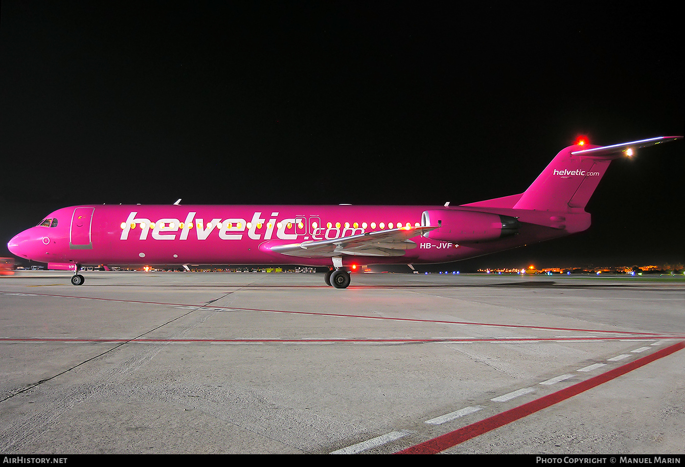 Aircraft Photo of HB-JVF | Fokker 100 (F28-0100) | Helvetic Airways | AirHistory.net #602086