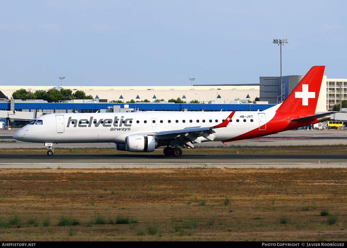 Aircraft Photo of HB-JVT | Embraer 190LR (ERJ-190-100LR) | Helvetic Airways | AirHistory.net #602202