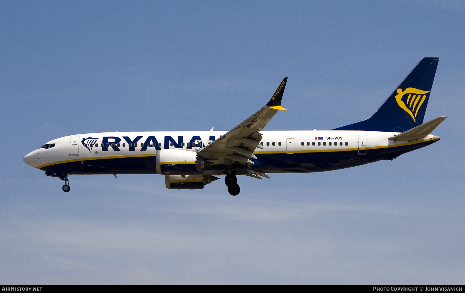 Aircraft Photo of 9H-VUS | Boeing 737-8200 Max 200 | Ryanair | AirHistory.net #602638