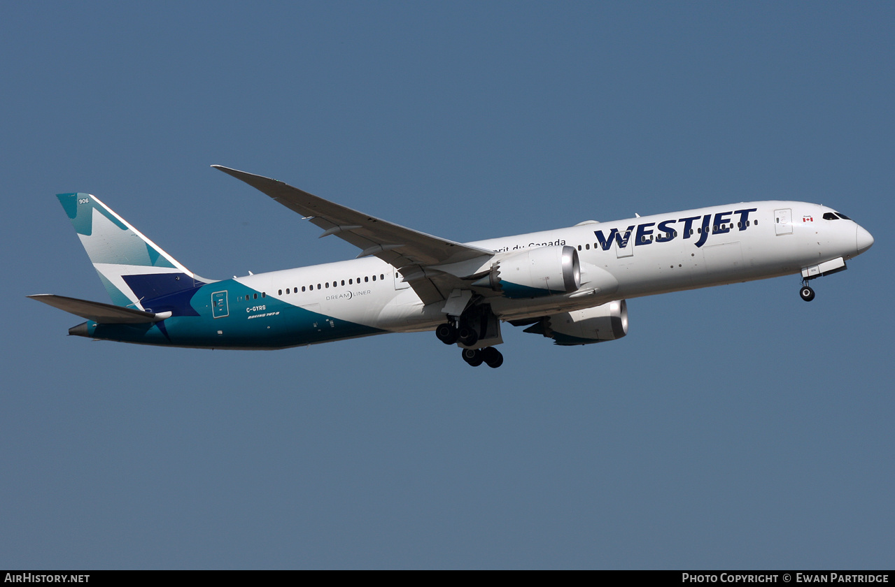 Aircraft Photo of C-GYRS | Boeing 787-9 Dreamliner | WestJet | AirHistory.net #602863