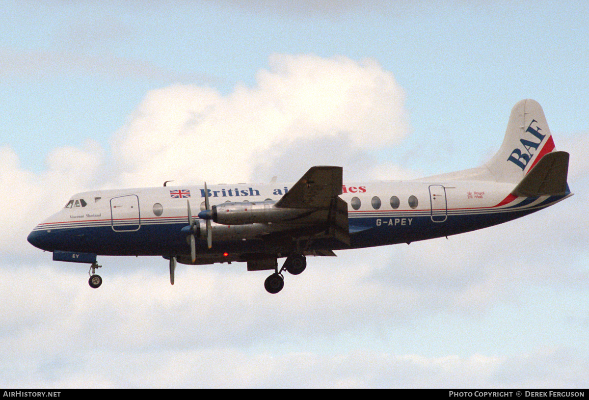Aircraft Photo of G-APEY | Vickers 806 Viscount | British Air Ferries - BAF | AirHistory.net #603112
