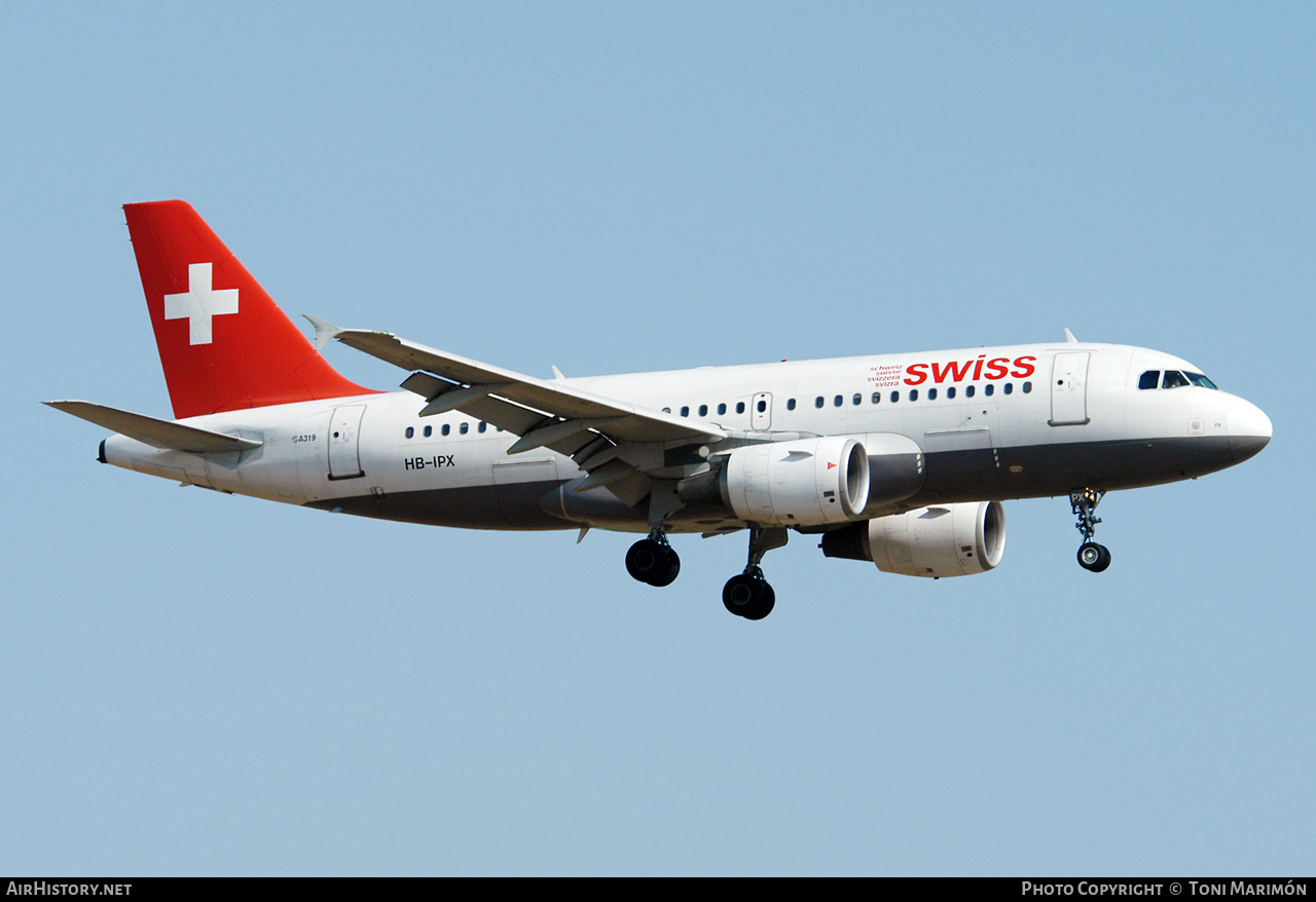 Aircraft Photo of HB-IPX | Airbus A319-112 | Swiss International Air Lines | AirHistory.net #603230