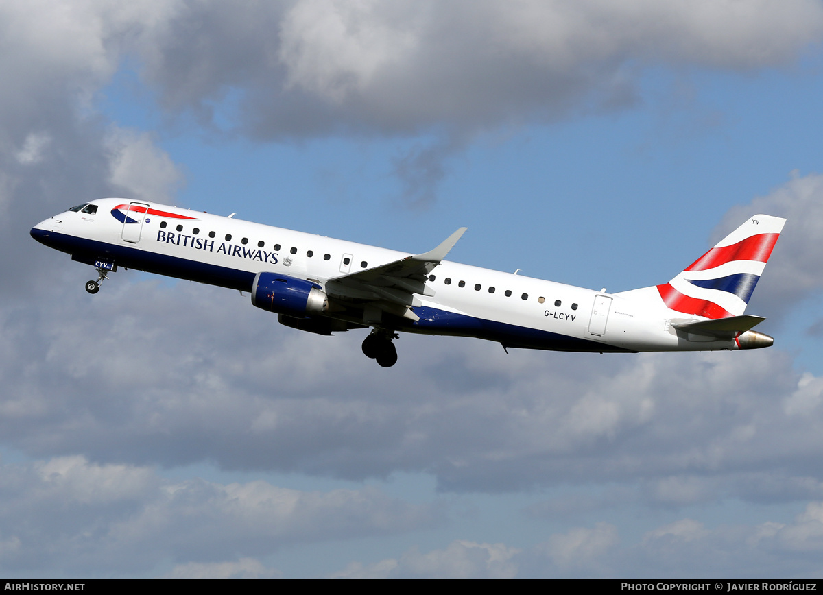 Aircraft Photo of G-LCYV | Embraer 190SR (ERJ-190-100SR) | British Airways | AirHistory.net #603501