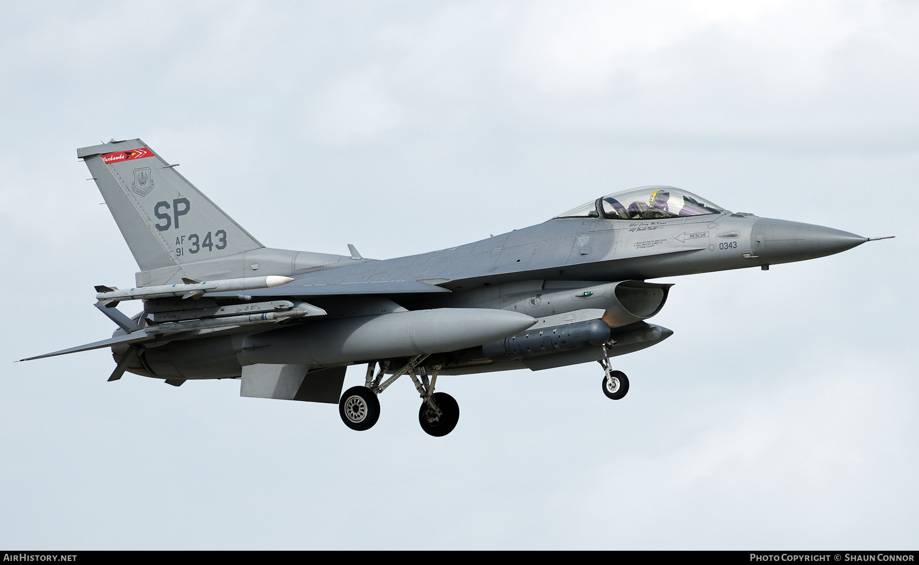 Aircraft Photo of 91-0343 / AF91-343 | General Dynamics F-16CM Fighting Falcon | USA - Air Force | AirHistory.net #603846
