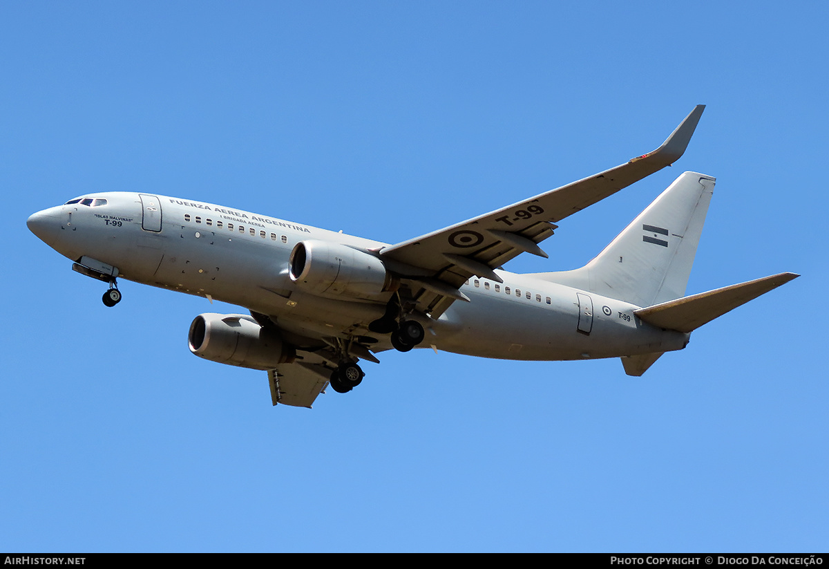 Aircraft Photo of T-99 | Boeing 737-76N | Argentina - Air Force | AirHistory.net #603882
