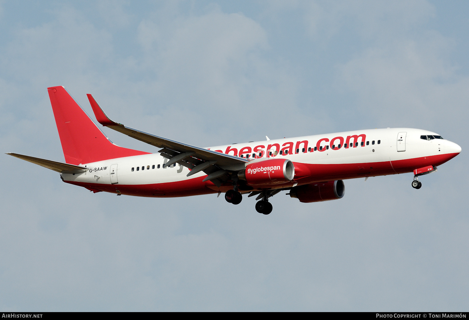 Aircraft Photo of G-SAAW | Boeing 737-8Q8 | Flyglobespan | AirHistory.net #604186