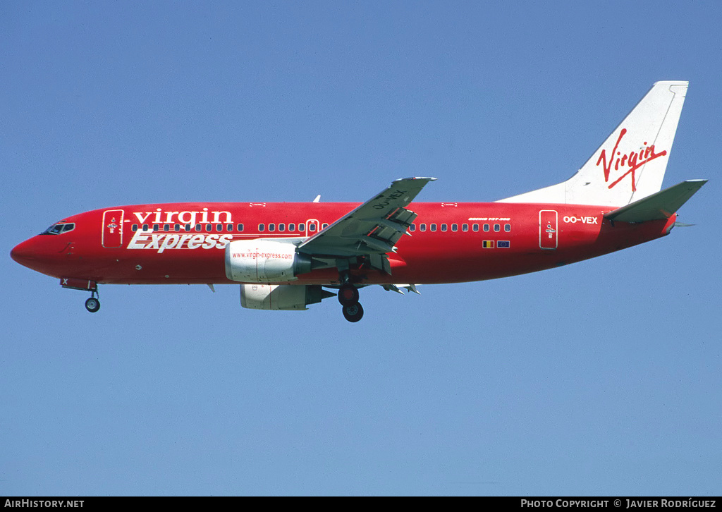 Aircraft Photo of OO-VEX | Boeing 737-36N | Virgin Express | AirHistory.net #604567