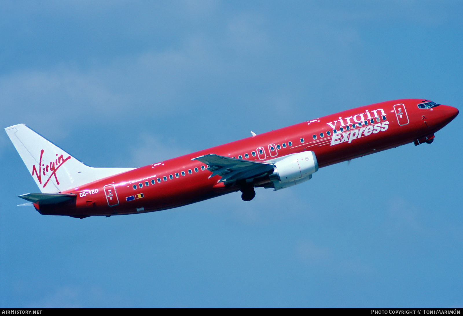 Aircraft Photo of OO-VED | Boeing 737-46M | Virgin Express | AirHistory.net #604987