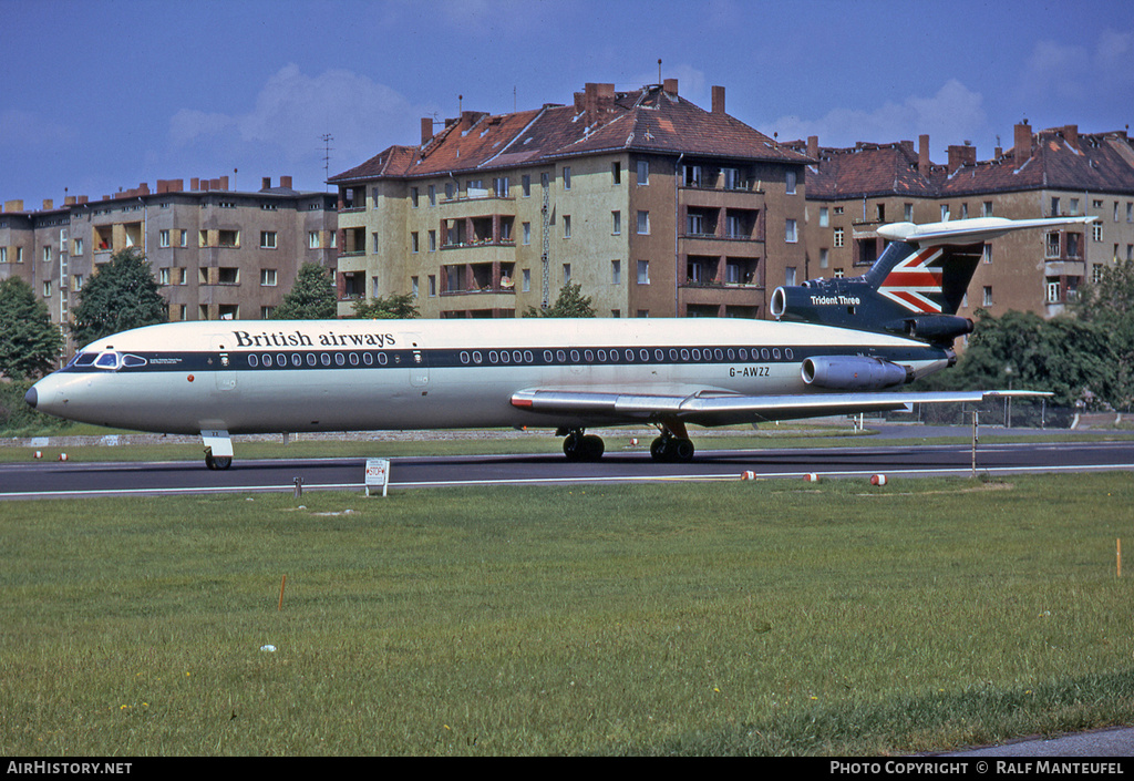 Aircraft Photo of G-AWZZ | Hawker Siddeley HS-121 Trident 3B | British Airways | AirHistory.net #604988