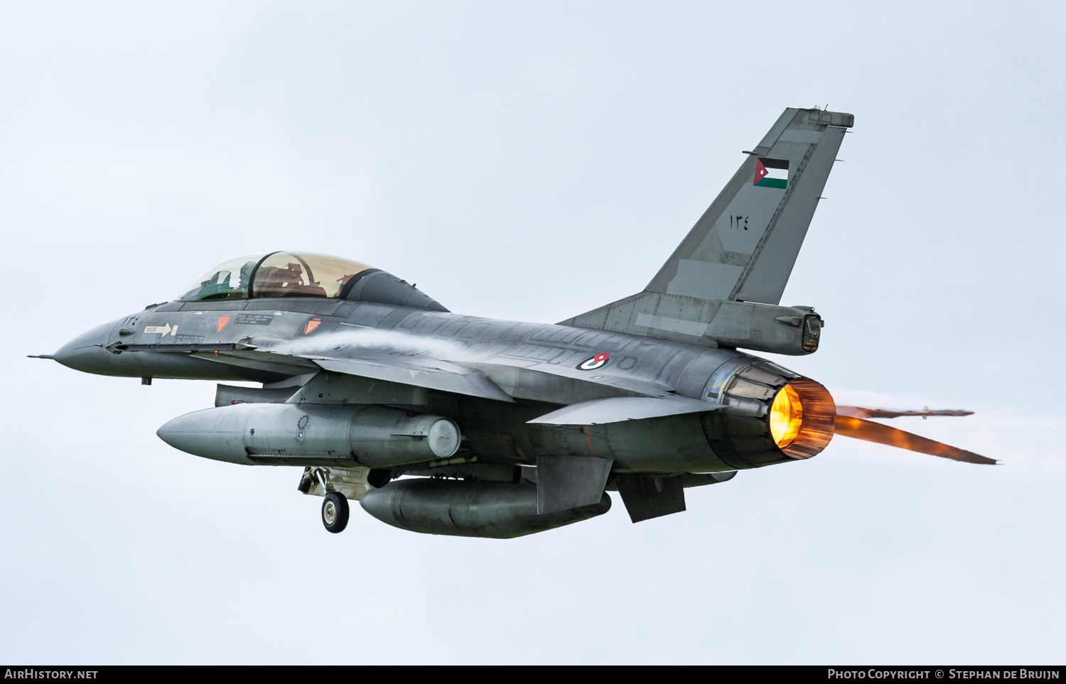 Aircraft Photo of 134 | General Dynamics F-16BM Fighting Falcon | Jordan - Air Force | AirHistory.net #605106