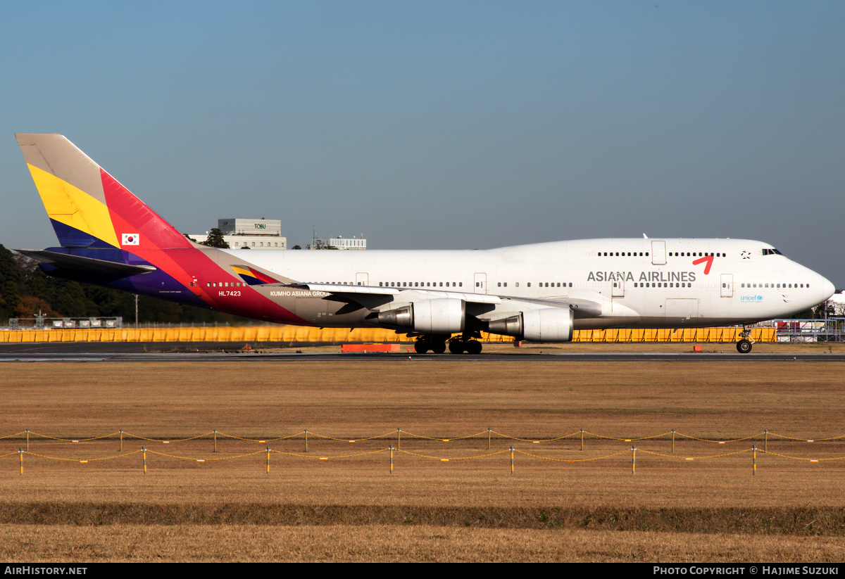 Aircraft Photo of HL7423 | Boeing 747-48EM | Asiana Airlines | AirHistory.net #605455