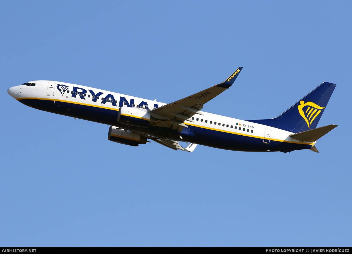 Aircraft Photo of EI-EFD | Boeing 737-8AS | Ryanair | AirHistory.net #605540