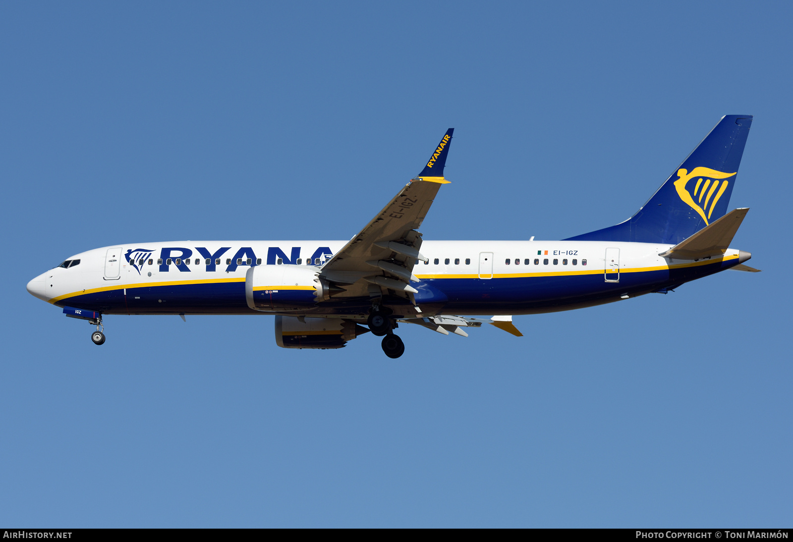 Aircraft Photo of EI-IGZ | Boeing 737-8200 Max 200 | Ryanair | AirHistory.net #605902