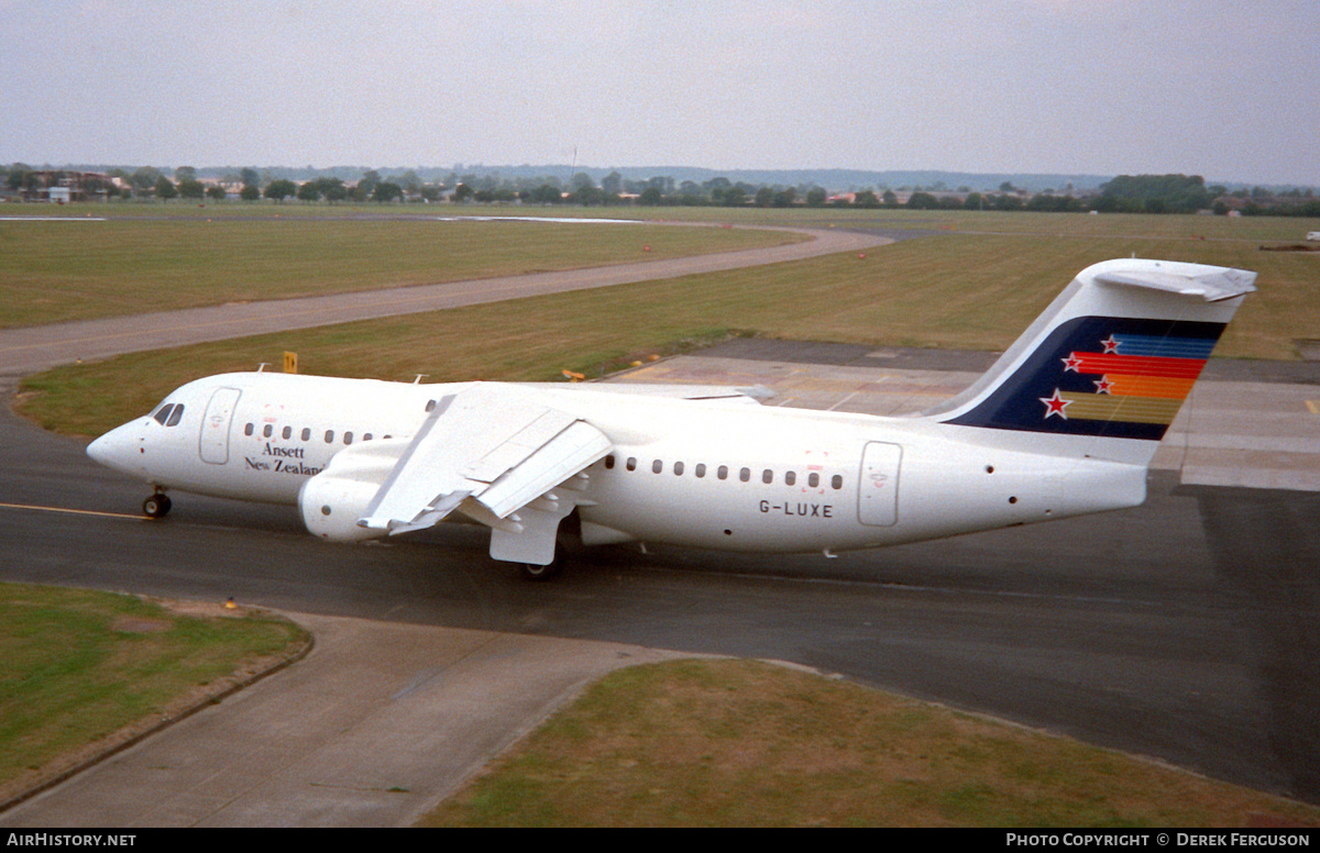 Aircraft Photo of G-LUXE | British Aerospace BAe-146-300 | Ansett New Zealand | AirHistory.net #605951