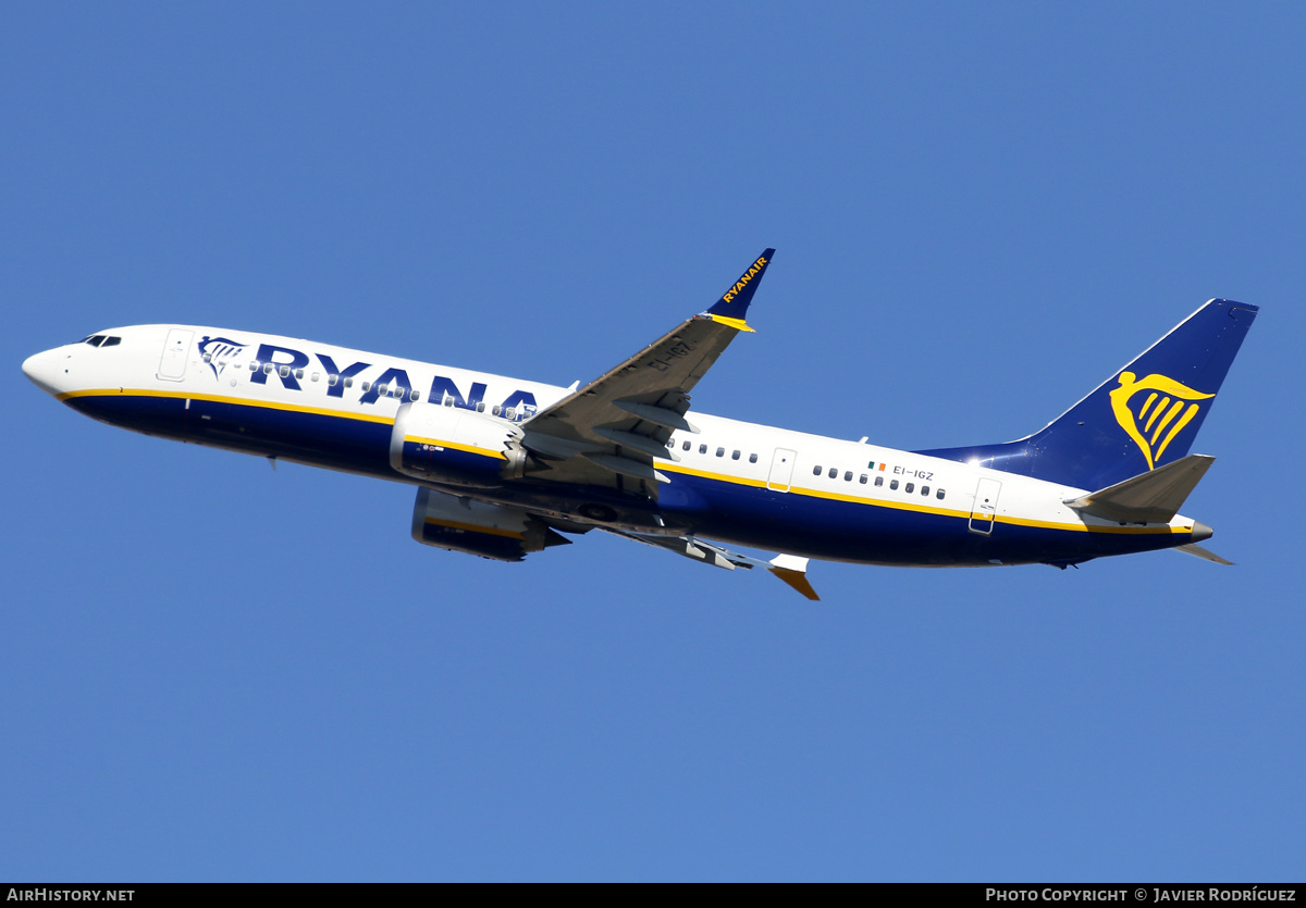 Aircraft Photo of EI-IGZ | Boeing 737-8200 Max 200 | Ryanair | AirHistory.net #607106