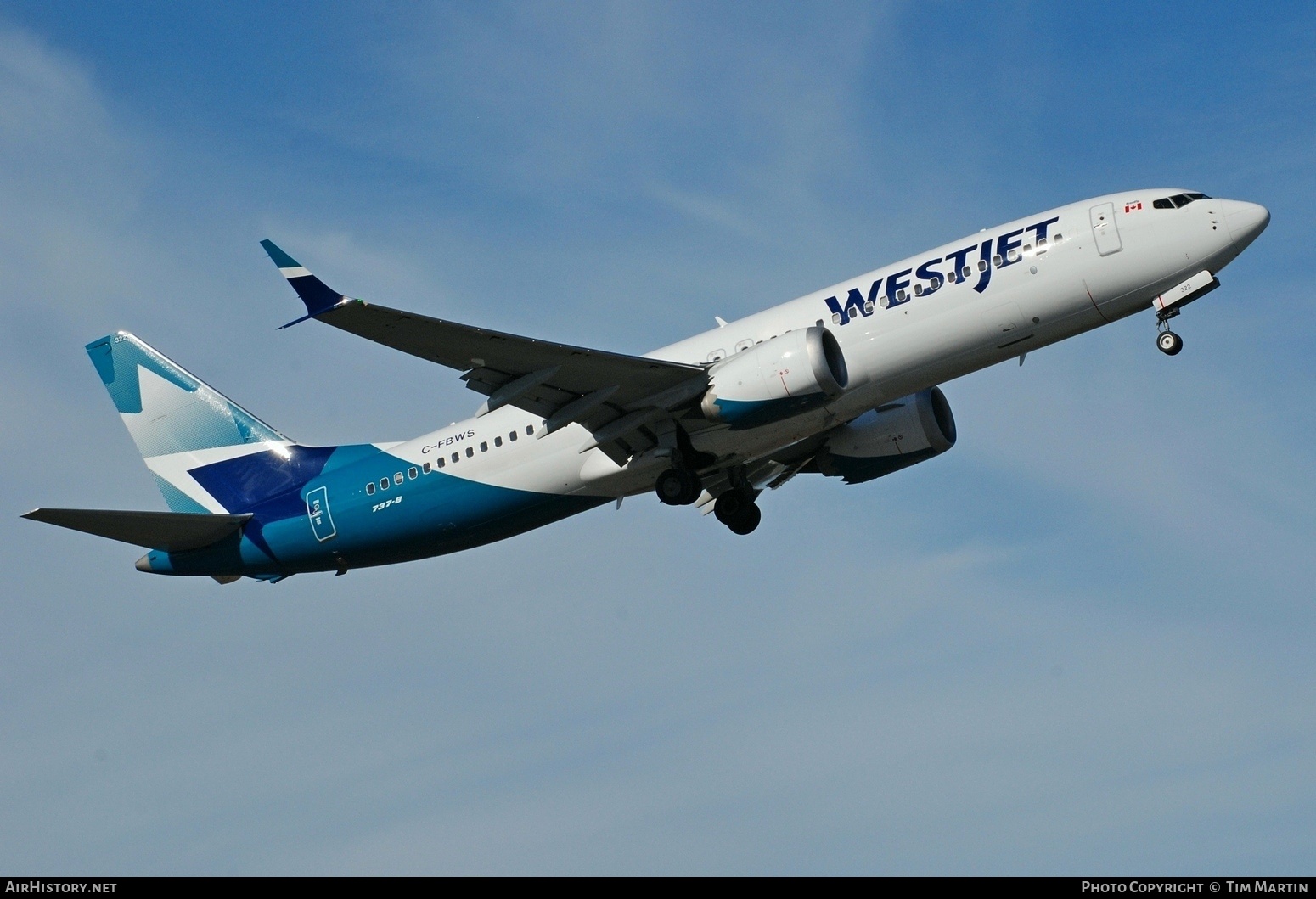 Aircraft Photo of C-FBWS | Boeing 737-8 Max 8 | WestJet | AirHistory.net #607342