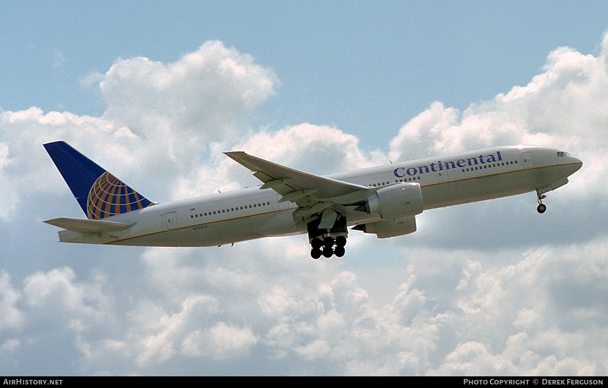 Aircraft Photo of N77012 | Boeing 777-224/ER | Continental Airlines | AirHistory.net #607749