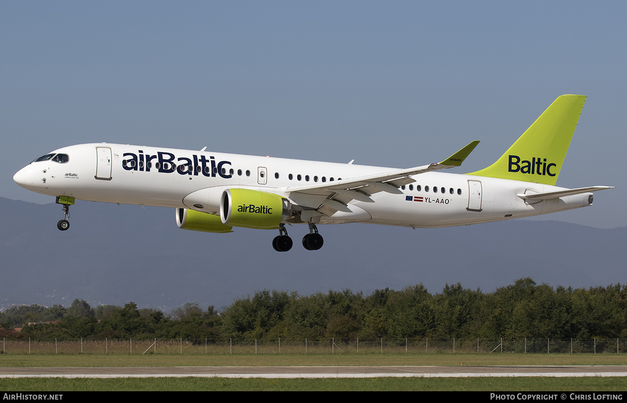 Aircraft Photo of YL-AAO | Airbus A220-371 (BD-500-1A11) | AirBaltic | AirHistory.net #608195