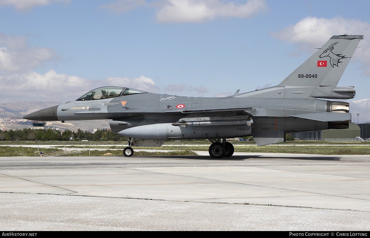 Aircraft Photo of 89-0040 | General Dynamics F-16CG Fighting Falcon | Turkey - Air Force | AirHistory.net #608238