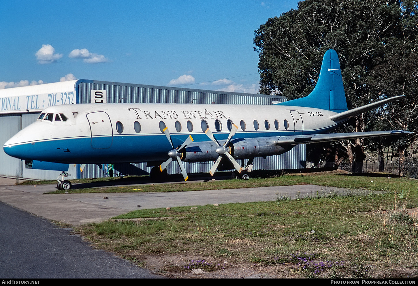 Aircraft Photo of 9Q-CGL | Vickers 816 Viscount | Trans IntAir | AirHistory.net #608250