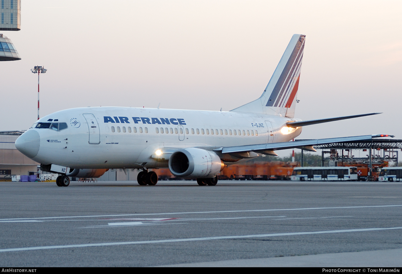 Aircraft Photo of F-GJNZ | Boeing 737-5H6 | Air France | AirHistory.net #608606