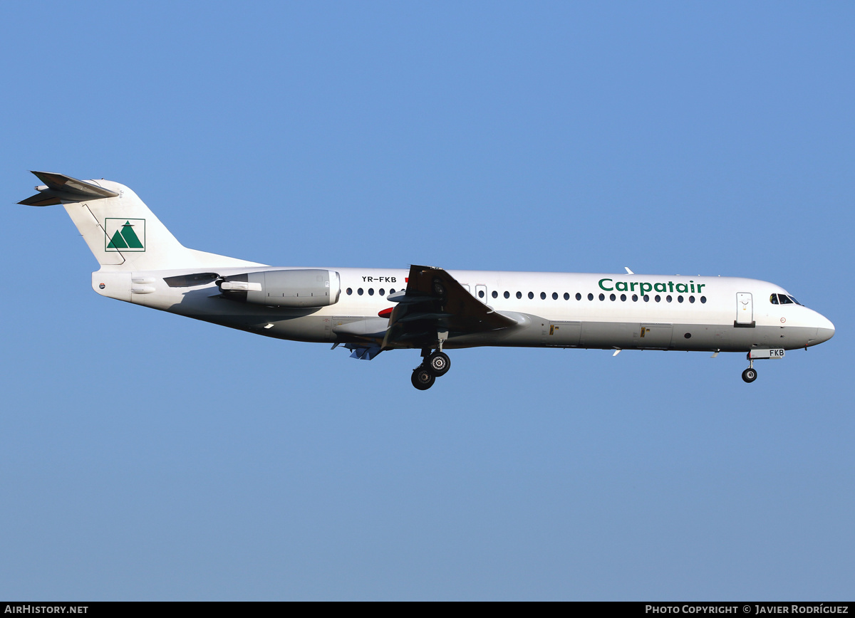 Aircraft Photo of YR-FKB | Fokker 100 (F28-0100) | Carpatair | AirHistory.net #608789