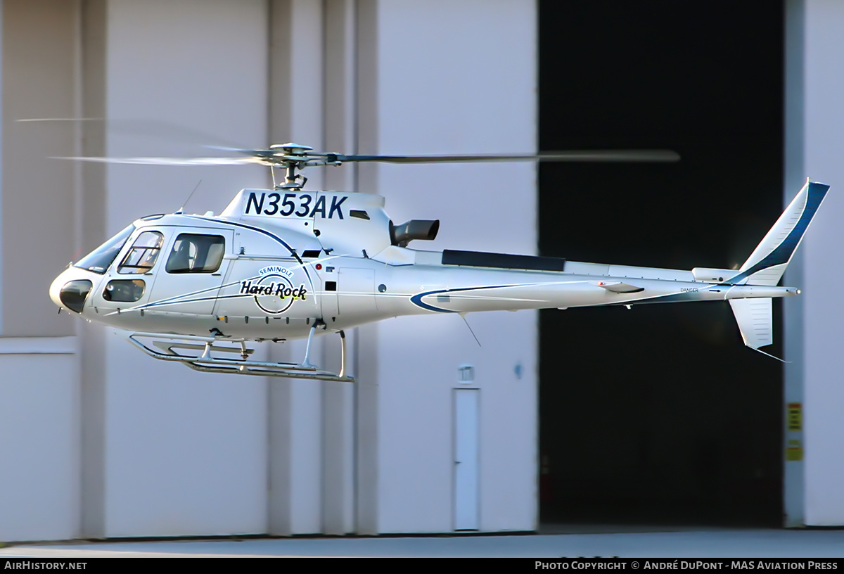 Aircraft Photo of N353AK | Eurocopter AS-350B-3 Ecureuil | Seminole Hard Rock Hotel & Casino | AirHistory.net #608905
