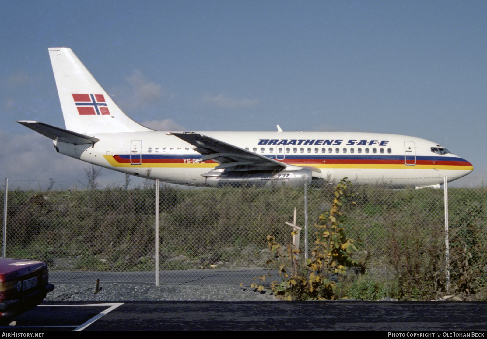Aircraft Photo of YS-08C | Boeing 737-2A1/Adv | Braathens SAFE | AirHistory.net #608911