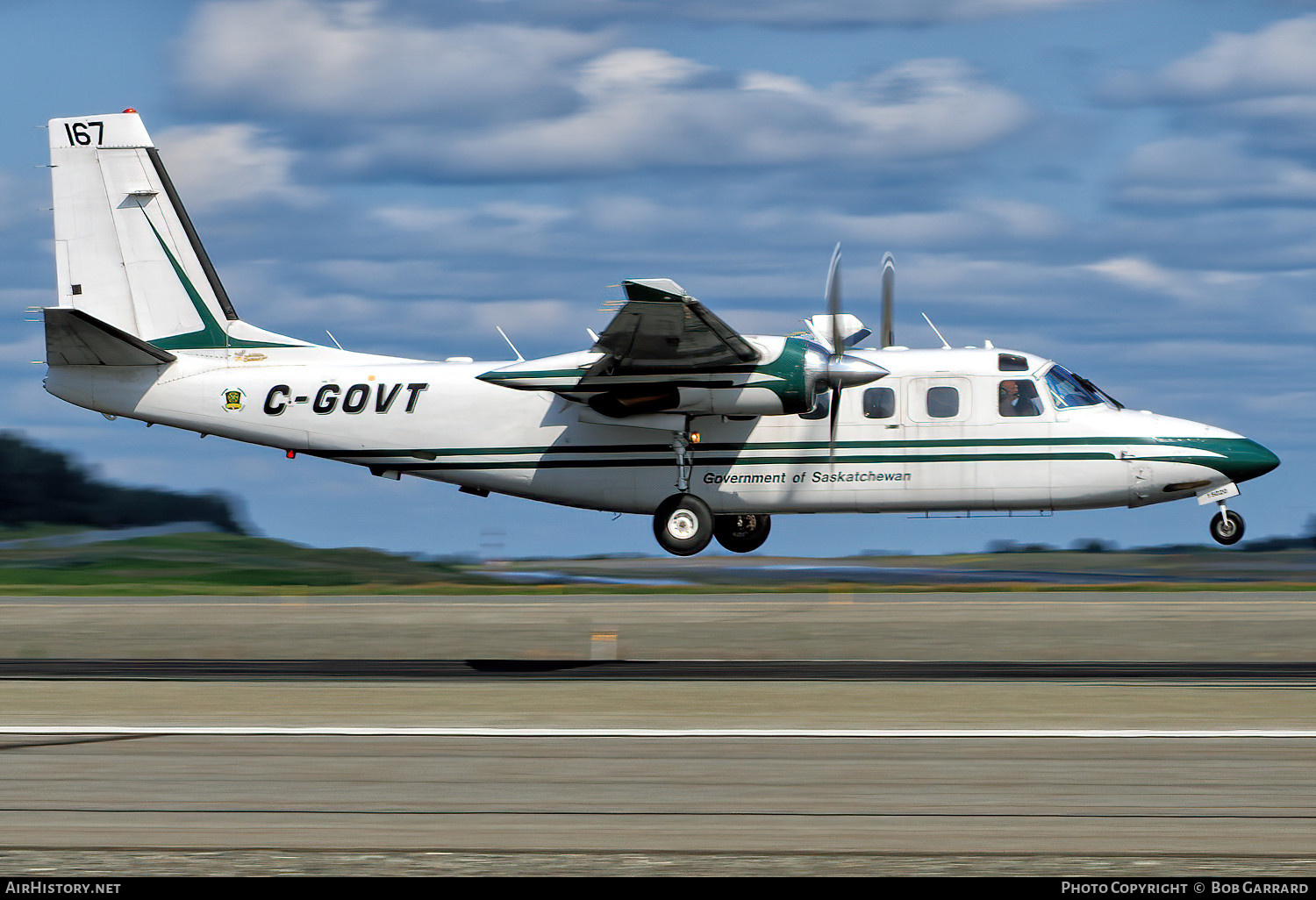 Aircraft Photo of C-GOVT | Gulfstream Aerospace 690D Jetprop 900 | Saskatchewan Government | AirHistory.net #609158