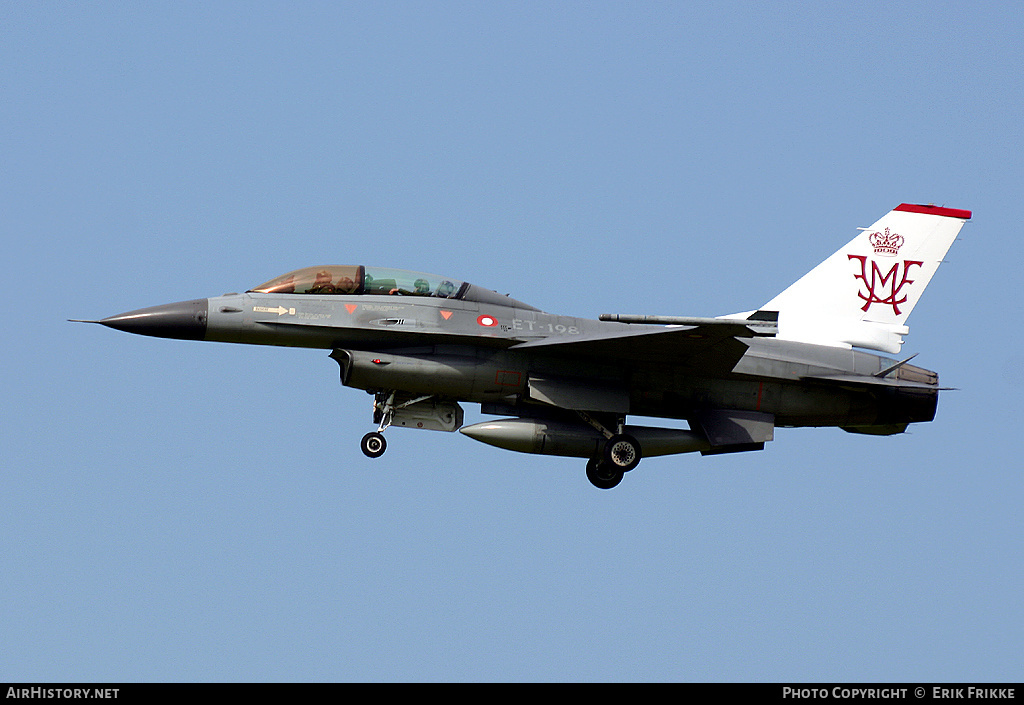 Aircraft Photo of ET-198 | General Dynamics F-16BM Fighting Falcon | Denmark - Air Force | AirHistory.net #609647