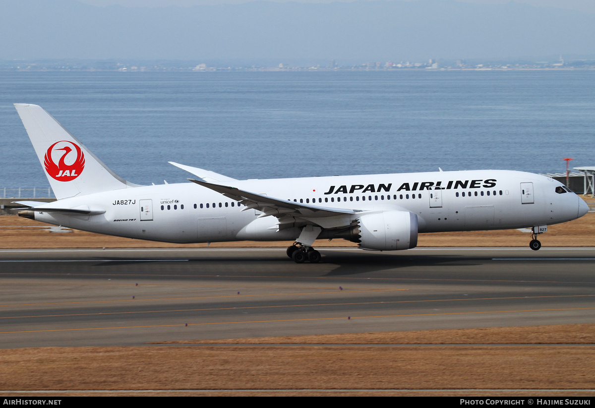 Aircraft Photo of JA827J | Boeing 787-8 Dreamliner | Japan Airlines - JAL | AirHistory.net #609723