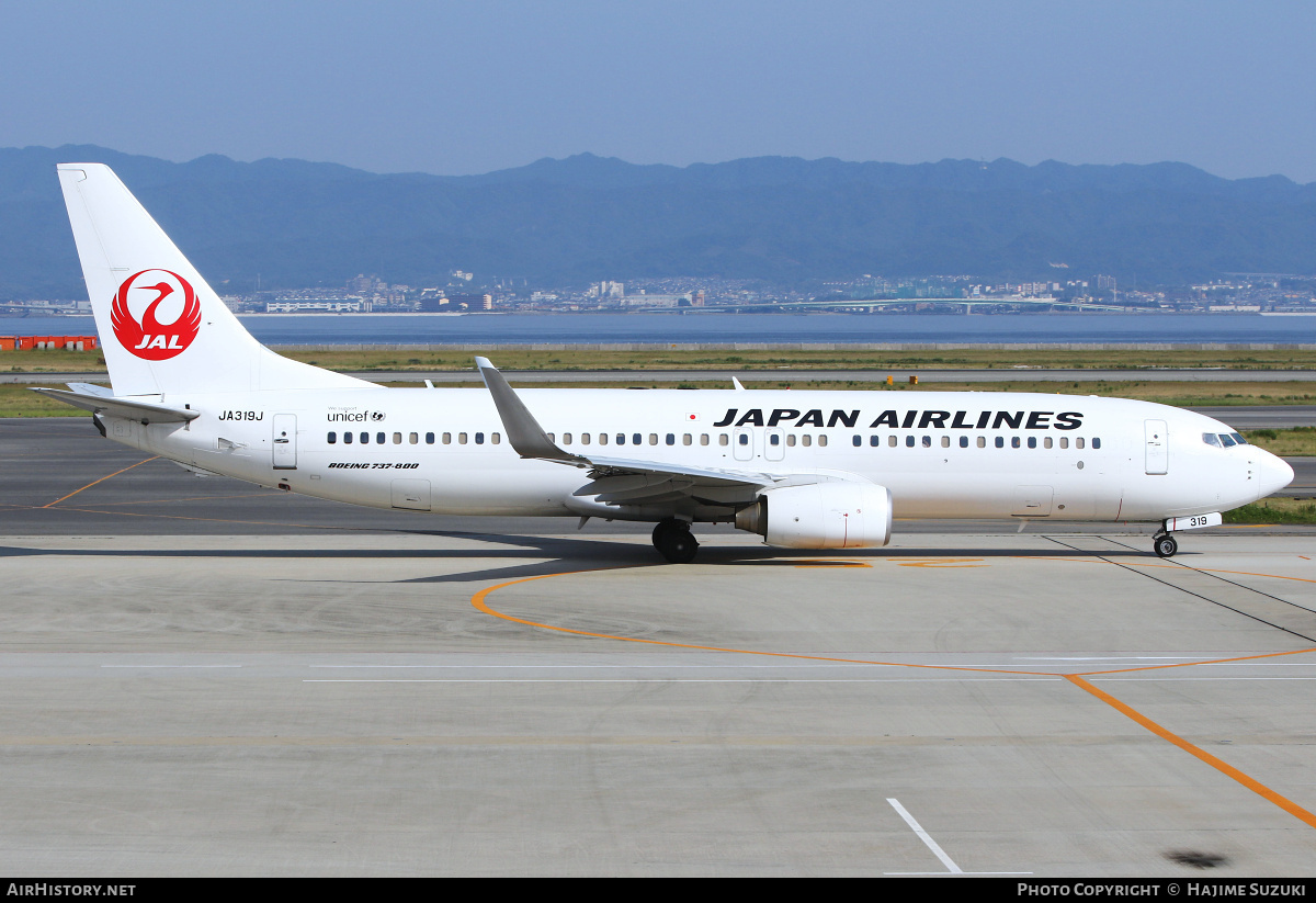 Aircraft Photo of JA319J | Boeing 737-846 | Japan Airlines - JAL | AirHistory.net #609951