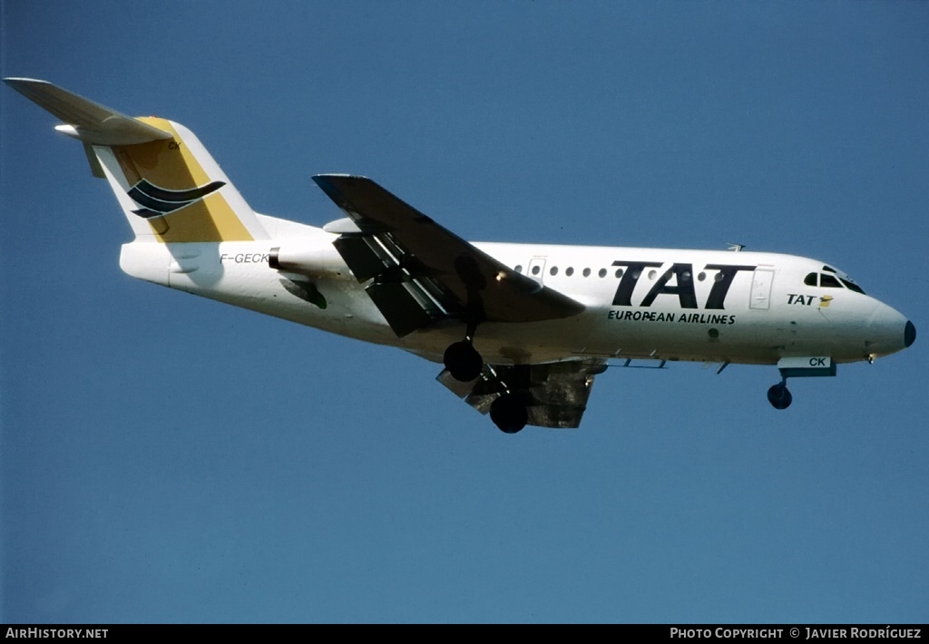 Aircraft Photo of F-GECK | Fokker F28-1000 Fellowship | TAT European Airlines | AirHistory.net #610086