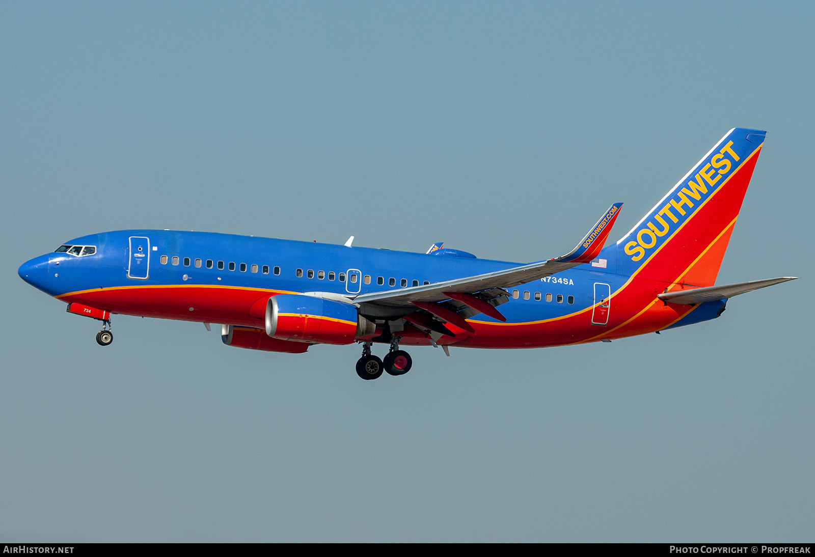 Aircraft Photo of N734SA | Boeing 737-7H4 | Southwest Airlines | AirHistory.net #610156