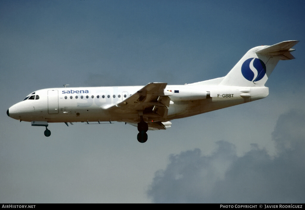 Aircraft Photo of F-GBBT | Fokker F28-1000 Fellowship | Sabena | AirHistory.net #610340