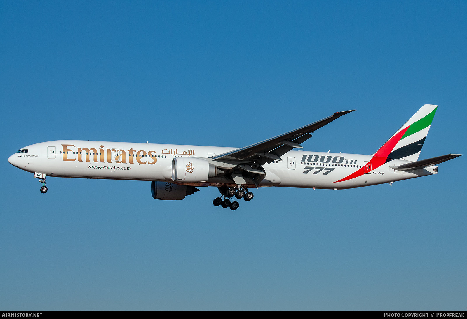 Aircraft Photo of A6-EGO | Boeing 777-31H/ER | Emirates | AirHistory.net #610415
