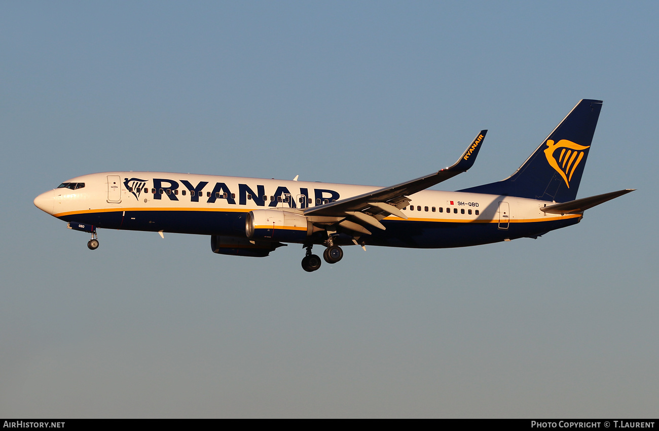 Aircraft Photo of 9H-QBD | Boeing 737-8AS | Ryanair | AirHistory.net #610434