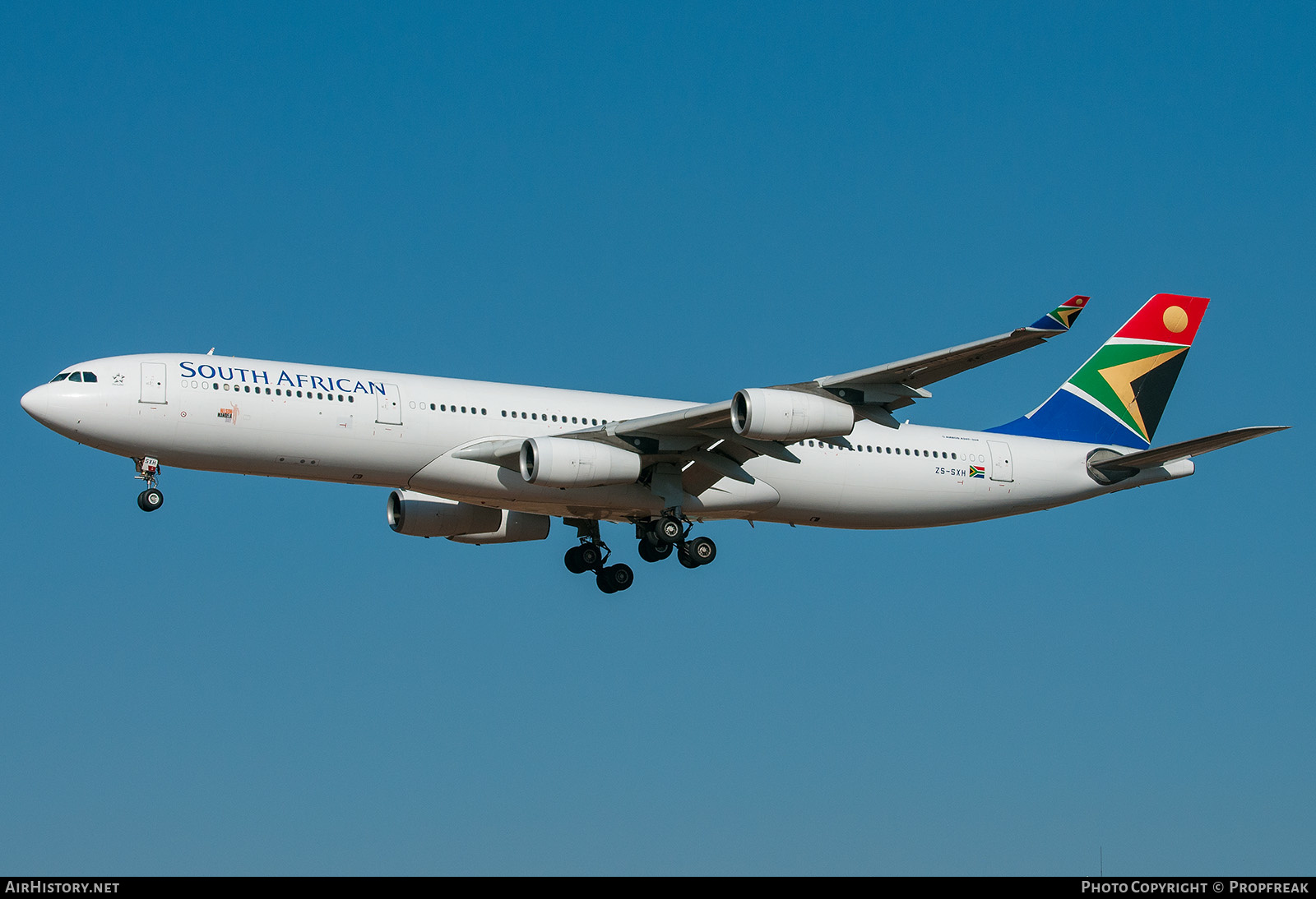 Aircraft Photo of ZS-SXH | Airbus A340-313X | South African Airways | AirHistory.net #610752
