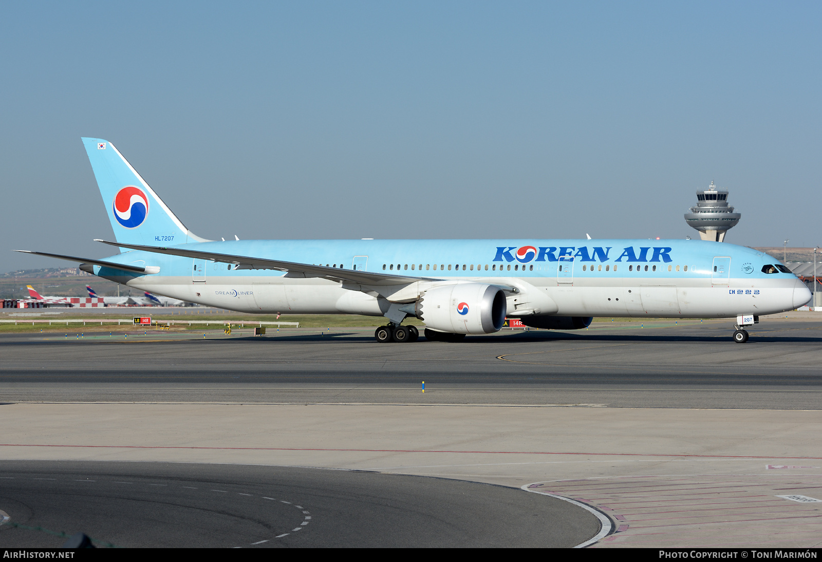 Aircraft Photo of HL7207 | Boeing 787-9 Dreamliner | Korean Air | AirHistory.net #611736