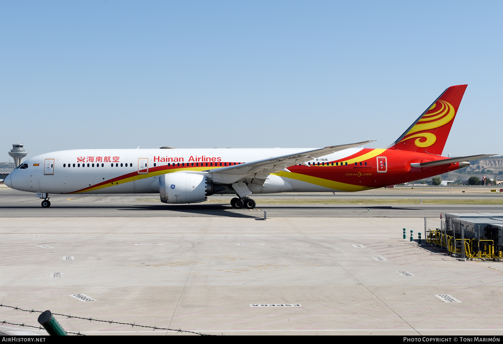 Aircraft Photo of B-7835 | Boeing 787-9 Dreamliner | Hainan Airlines | AirHistory.net #612095