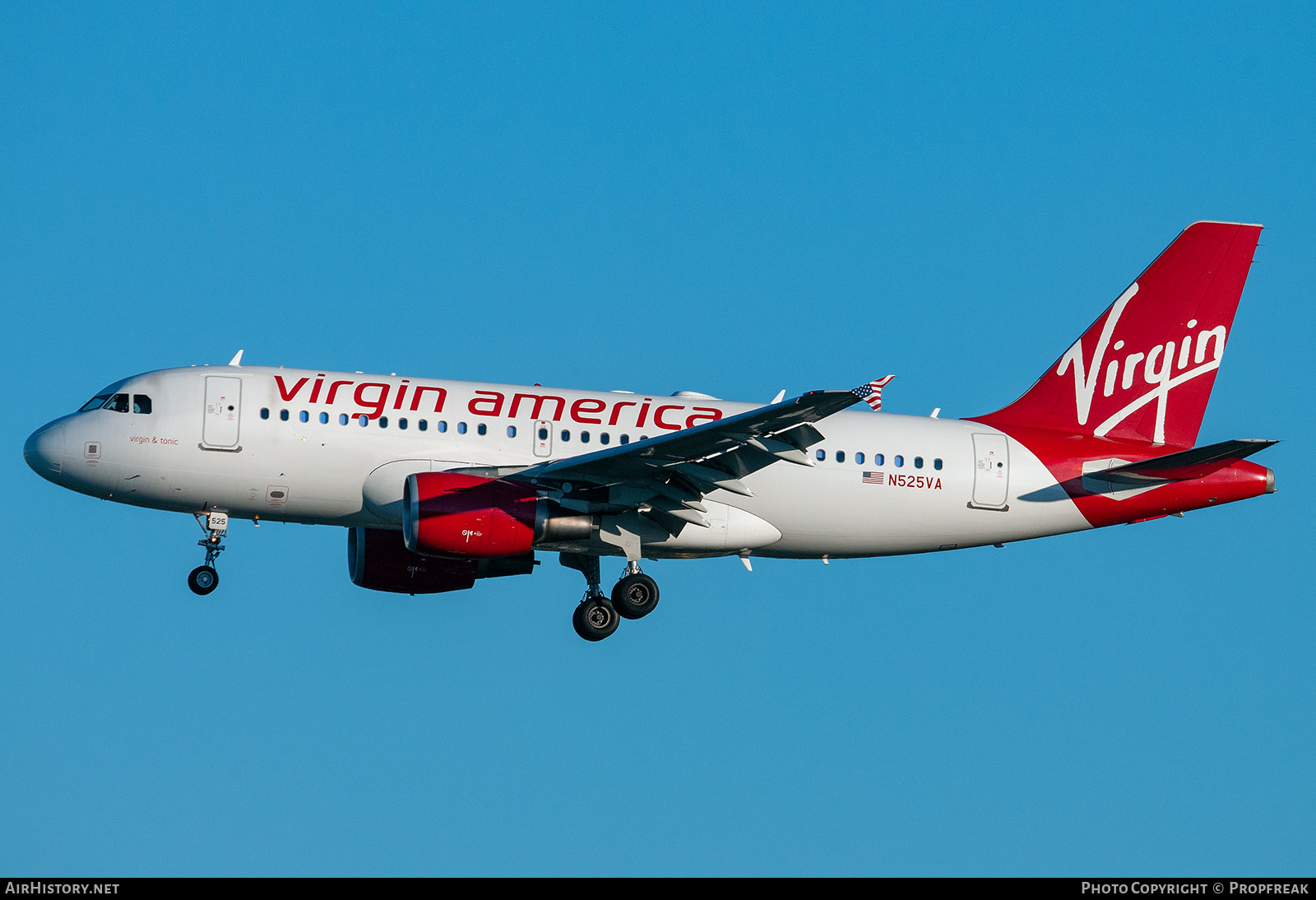 Aircraft Photo of N525VA | Airbus A319-112 | Virgin America | AirHistory.net #612185