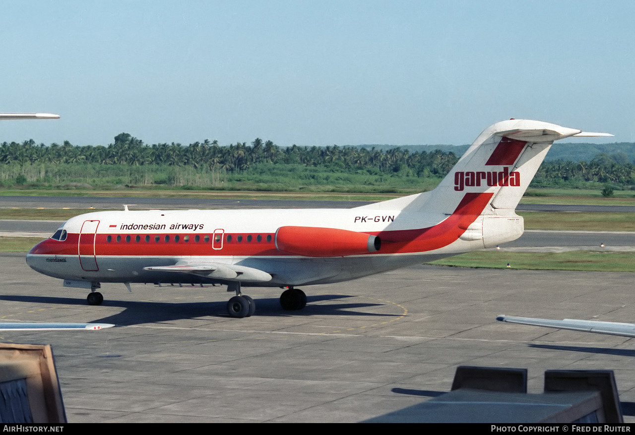 Aircraft Photo of PK-GVN | Fokker F28-1000 Fellowship | Garuda Indonesian Airways | AirHistory.net #612427