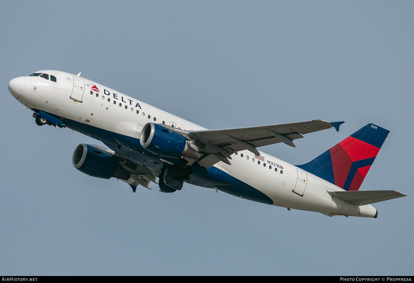 Aircraft Photo of N321NB | Airbus A319-114 | Delta Air Lines | AirHistory.net #612491